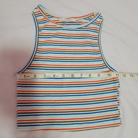 ZARA striped pattern ribbed cropped tank top - Picture 6 of 6